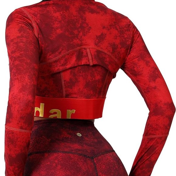 Cropped Workout Jackets for Women with Thumb Holes Athletic Running Jackets-Full - Picture 4 of 5